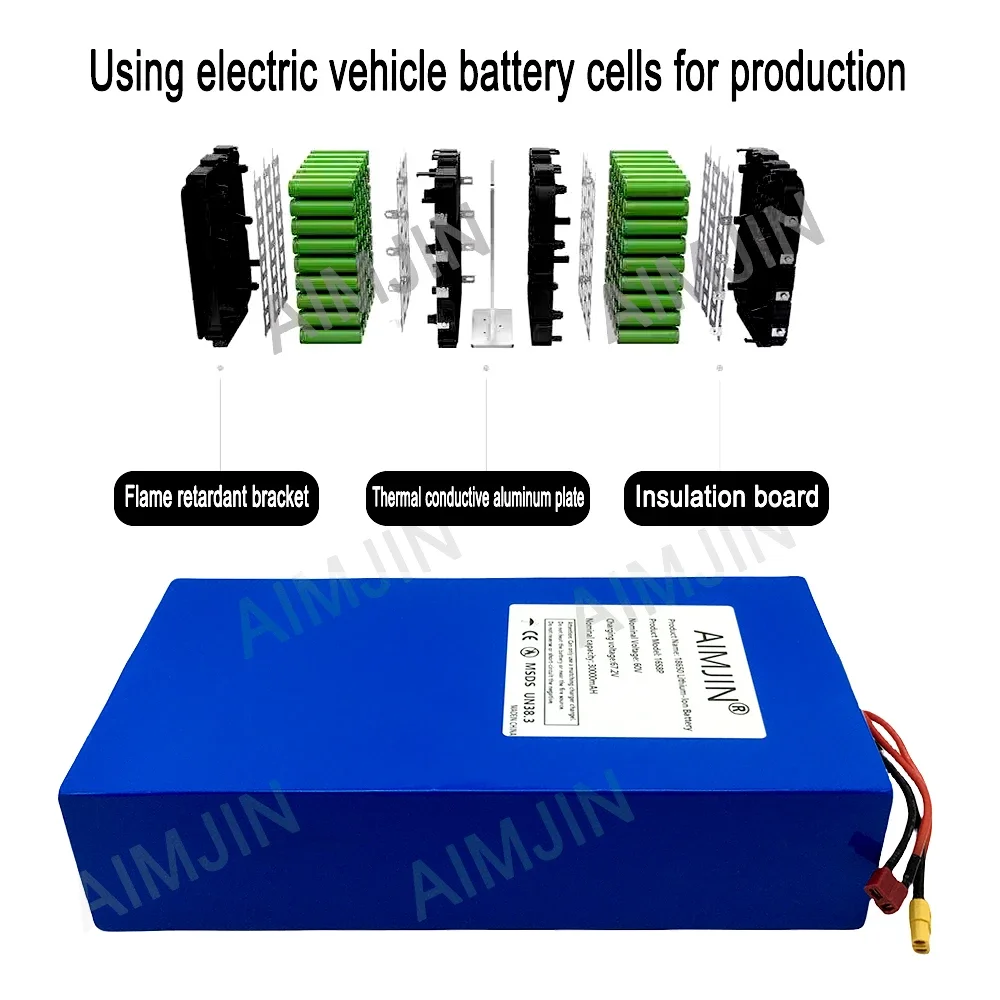 16S8p 1000-3000W Brand New Lit - 60V 30Ah Electric Scooter Battery 评论和价格
