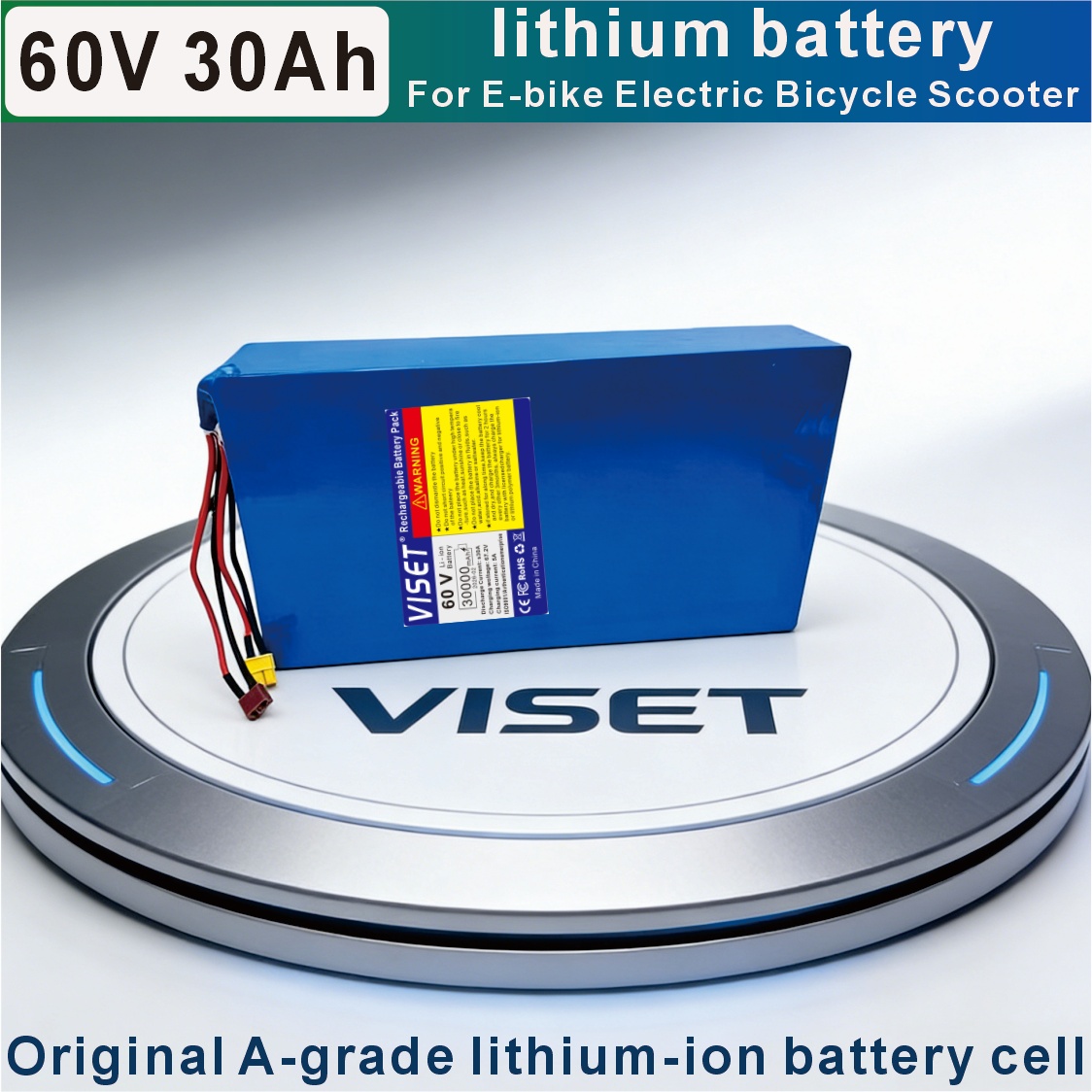 VISET 60V 30AH Bicycle 18650 M - 60V 30Ah Electric Scooter Battery 评论和价格