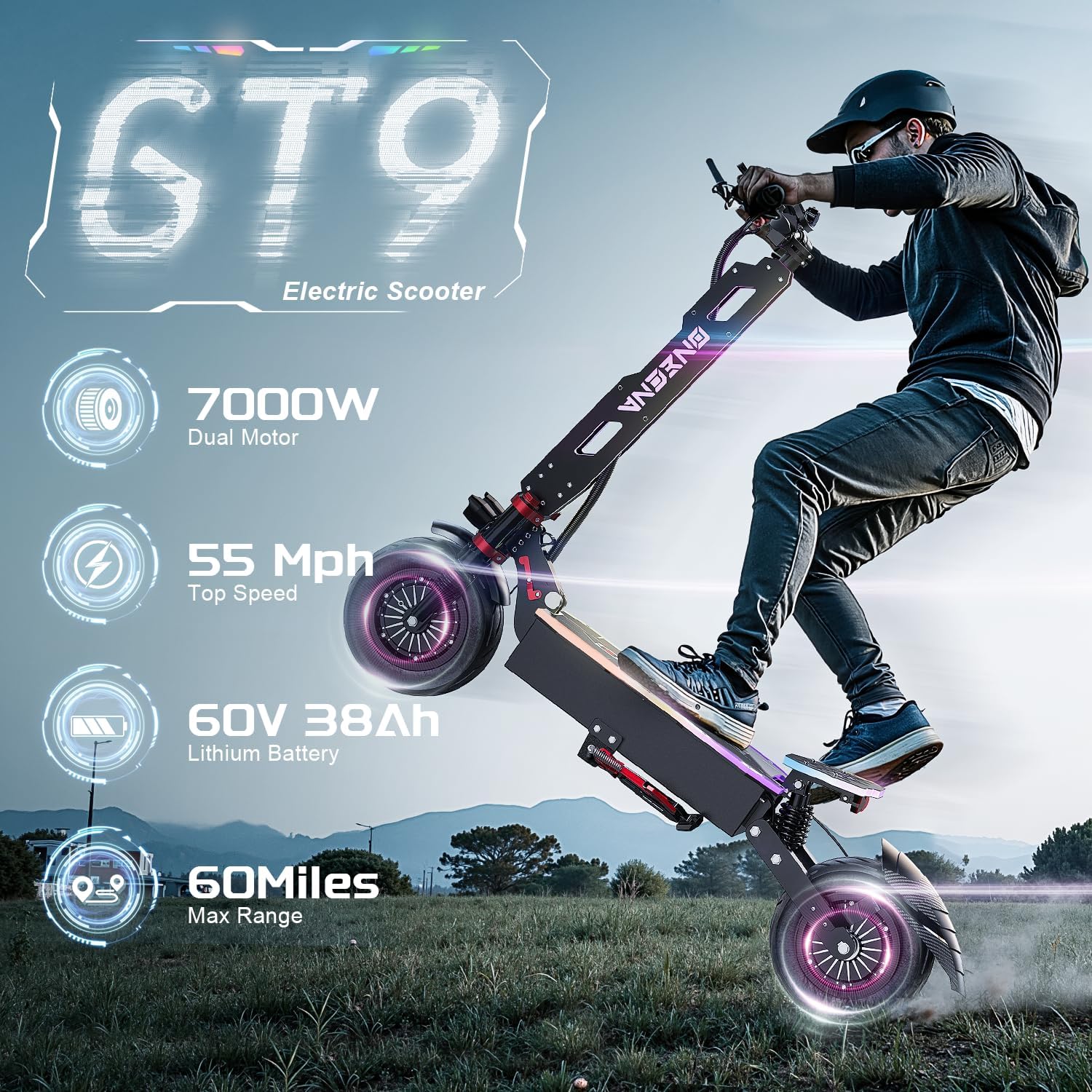ONECNA NEW GT9 GT8 GT7 Adult E - 60V 5600W Dual Motor Electric Scooter 评论和价格